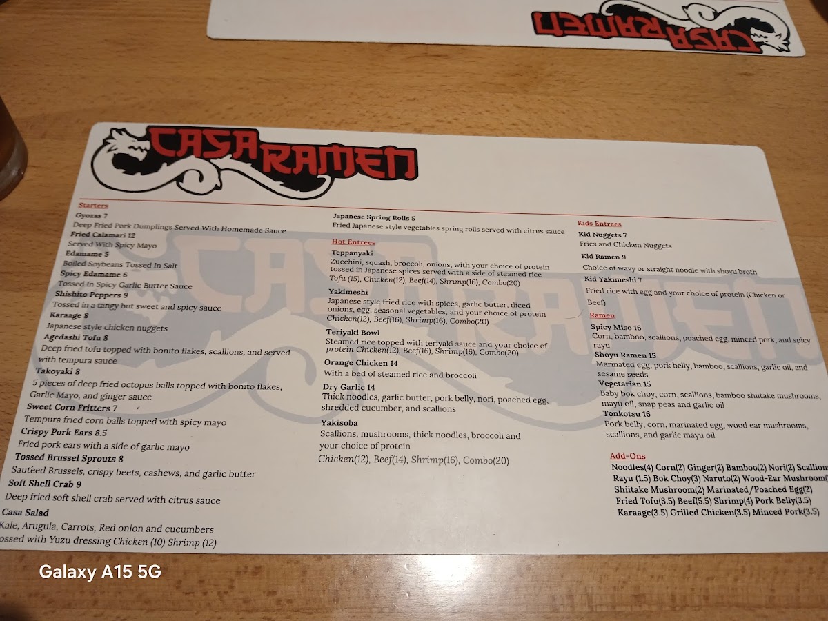 Menu Casa Ramen Dallas-1